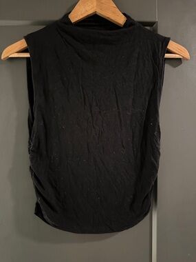 Sleeveless Black Mock Neck Women's Top